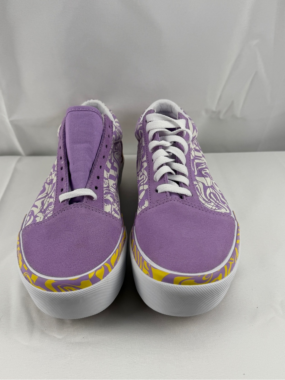 Vans Women’s 8.5 Men’s 7 Purple Platform Sneakers Floral Checker New No Box